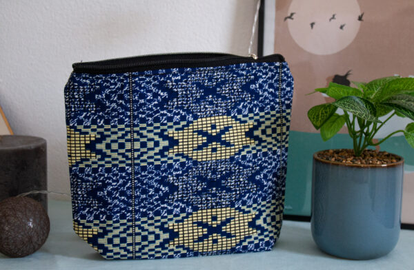 Trousse Entoilée "Ganvié" bleue
