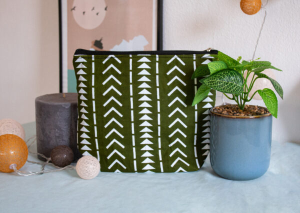 Trousse Entoilée "Ganvié" verte