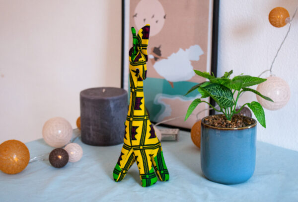 Peluche Girafe jaune et verte