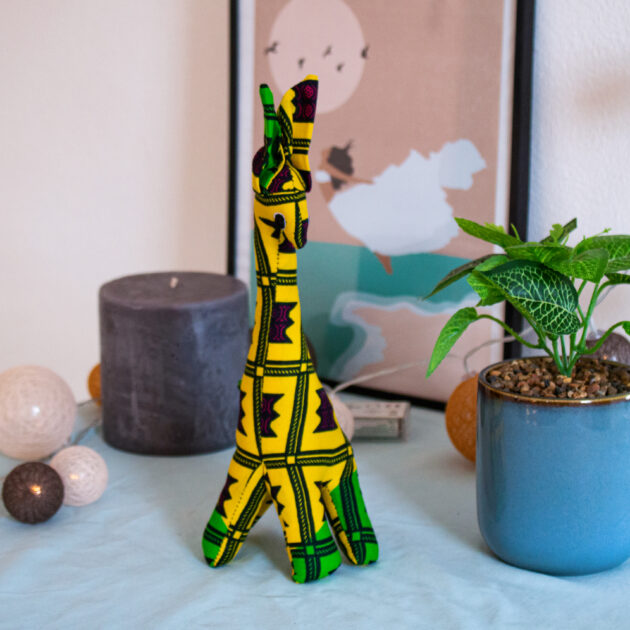 Peluche Girafe jaune et verte