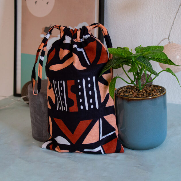 Sac à Coulisses Orange et Beige