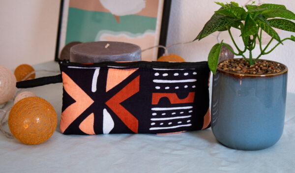 Trousse Rectangulaire "Cotonou" Orange et Beige